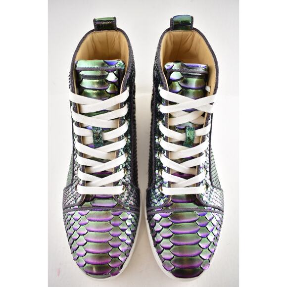 Christian Louboutin Bip Bip Orlato Flat Python Snakeskin High Top Sneaker 41 - Picture 7 of 14